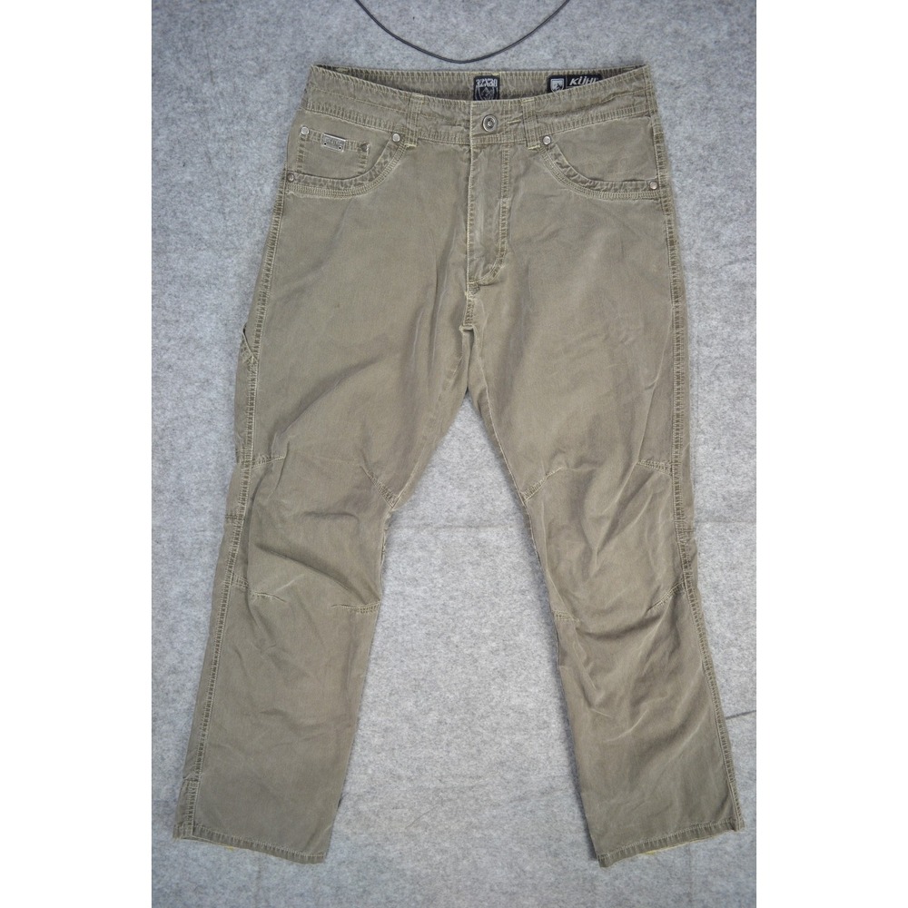 Kuhl Revolvr Pants Mens 32x30 Khaki Outdoor Hiking Workwear‎ Articulated Knees